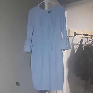 Betsy & Adam Light Blue Long Sleeve Dress